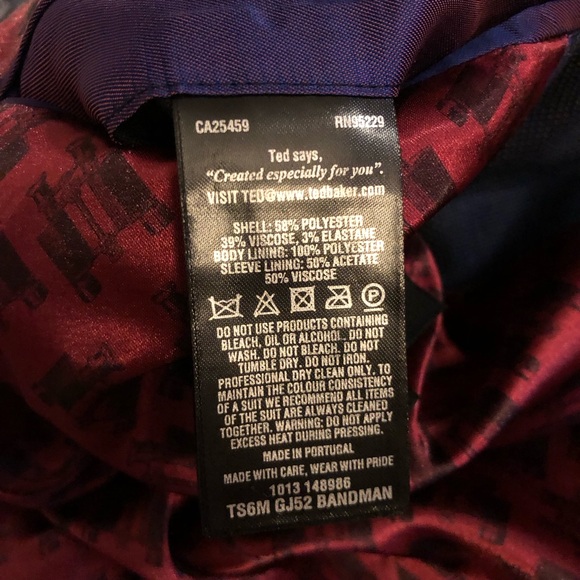 Ted Baker London Blue Wool Suit Set Blazer Jacket Size 6 and Size 40R Pants - Picture 8 of 11